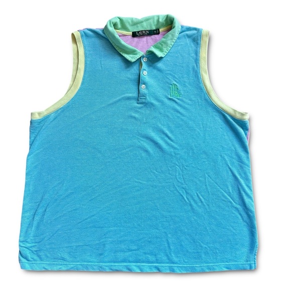 Lauren Ralph Color Block Sleeveless Pajama Top(ONLY) Size XL - Picture 3 of 7